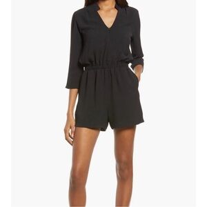 FRAICHE BY J Zip Front Romper In Black